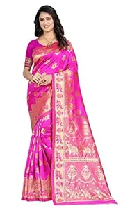 Shasmi Women's Banarasi Saree Pure Kanjivaram Silk Saree Soft new ladies 2026 Design Wear Pattu Sarees Latest Cotton Party Sari collections With Blouse Piece for Wedding sadi (SAM SAN 9016)