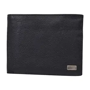 Leatherman Fashion Genuine Leather Black Color Unisex Wallet(7 Slots)