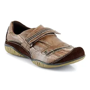 ID Brown Velcro Custom Design Casual Shoes for Men