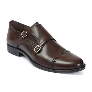 Zoom Shoes Men's Genuine Leather Formal Shoes for Office/Casual Wear Dress Shoes Shoes for Men AP1201 Brown