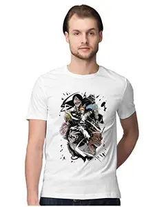 ALLEN BLACK Men's & Women's Regular Fit 100% Cotton T-Shirt (Bleach-White-XL-MENR_)