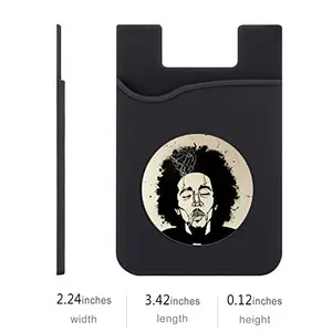 Plan To Gift Set of 3 Cell Phone Card Wallet, Silicone Phone Card Id Cash Wallet with 3M Adhesive Stick-on Bob Marley Printed Designer Mobile Wallet for Your Phone & Tablet
