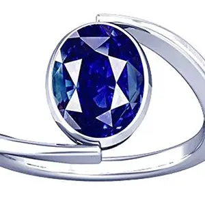 Divya Shakti 6.25-6.50 Ratti Blue Sapphire Neelam Nilam Gemstone Silver Ring for Women