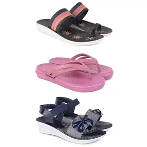 Women's Comfortable Sandal,Casual Lightweight Sandal for Everyday Wear | PCR-(3-COMBO)-1992-1978-1972-5-EURO-36
