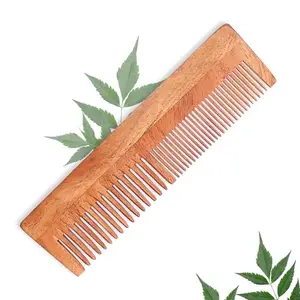 Success Craft Pure Neem Wood Comb Wide And Thin Teeth For Men And Women | Anti Dandruff | Hair Growth | Natural & Eco Friendly | All Type Hair