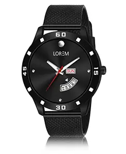 LOREM Black Classic Analog Watch for Men LR73