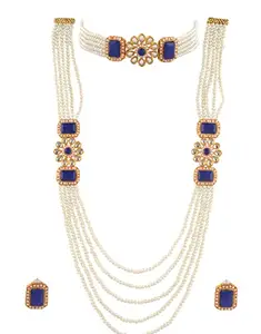 The Clara Fancy Moti Mala Necklace Set For Women & Girls | Moti Haar,Rani Haar jewellery Set | Chinchpeti Necklace Set