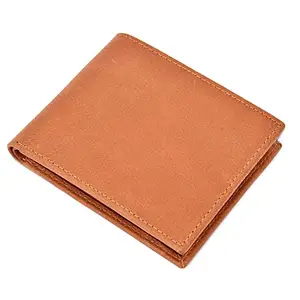 FOXYFOOT Men Casual Tan Genuine Leather Wallet - Regular Size (4 Card Slots)