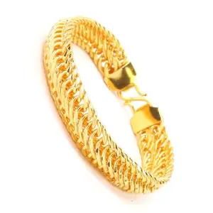 CUTE GOLD Bracelets for Mens and Boys Chain Bracelet for Men Birthday Gift for Men and Boys Gift for Husband (8-Inch)(BRC-B002)