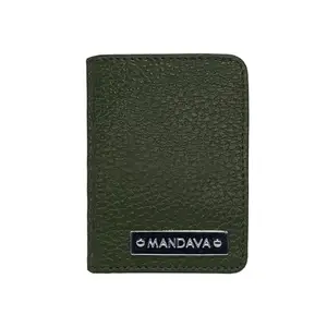 MANDAVA PU Leather Unisex Premium Small Bifold Card Wallet (Inland Green)