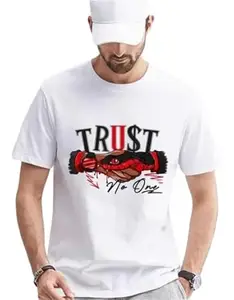 VAMIKA FASHION Mens T-Shirt Round Neck Premium Soft 100% Cotton Classic Fit T-Shirt (in, Alpha, XL, Regular, Standard, White)