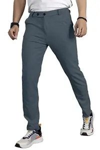 Seemoo Men’s Slim Fit Formal Poly Cotton Knitted Stretchable Pants – Wrinkle-Resistant Business Trousers with Side Pockets for Office