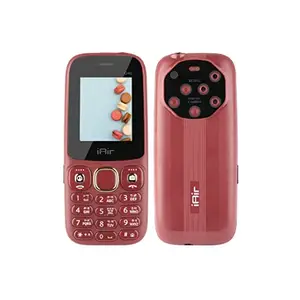 IAIR D40 Dual Sim Keypad Phone | 1200 mAH Battery & Big 2 Inch Display | Big Torch Light | Wireless FM & Rear Camera | Auto Call Recording | Dual Sim Support | 32 MB Ram & Storage (Dark Red) price in India.