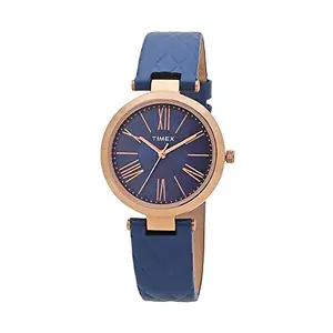 Timex Leather Analog Blue Dial Women's Watch-Twel11803