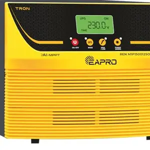 EAPRO TRON-1500 Advanced Solar PCU Inverter|Supports 2 x 24V Panels (520–590Wp)Dual MPPT|RTC-Based Intelligent Solar Selection|Pure Sine Wave Output|WiFi/GSM/Bluetooth Enabled (REN M1P150012SOLAR 12V)