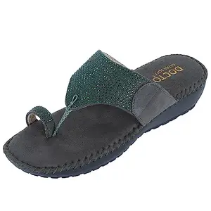 DOCTOR EXTRA SOFT Women's Flat Memory Foam Slippers/Flip-Flops Fancy Fashion Stylish Jewels Casual Comfortable Diabetic Orthopedic Orthocare Lightweight Synthetic Slipon Sandals for Girls/Ladies D-611