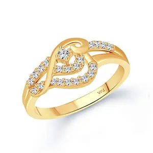 VFJ VIGHNAHARTA FASHION JEWELLERY Vighnaharta Valentine Day Gift valentineday Gift for him Gift for Women Gift for Men Flower Shine CZ Gold Plated Alloy Finger Ring for Women and Girls- (VFJ1599FRG16)