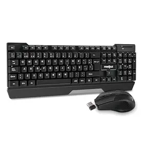Wireless Keyboard and Mouse Combo | Membrane Keys with Retractable Stands | USB Plug & Play | Ergonomic & Comfortable Design | 1 Year Warranty (KB-0025, Black)