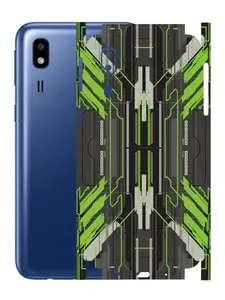 AtOdds - Samsung Galaxy A2 CORE Mobile Back Skin Sticker - Lamination - Rear Screen Guard Protector Film Wrap (Coverage - Back+Camera+Sides) (Design - Cyber Green)