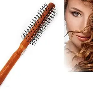 Leysin Wooden Round Hair Brush For Blow Drying, Hair Brush For Men And Women, 60 Gram, Pack Of 1