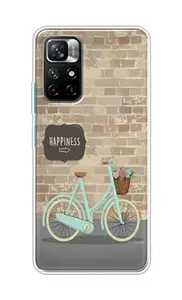 The Little Shop Designer Printed Soft Silicon Back Cover for Redmi Note 11T (Happiness)