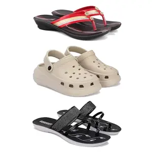 Women's Comfortable Sandal,Casual Lightweight Sandal for Everyday Wear I COMBO-3-1958-OO1-1946-7-EURO-38