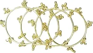 JPS Viral Kashmiri Ghungroo Gold-Plated Bangles| Ethnic Traditional Handcrafted Ghungroo Bangles/Chudi for Wedding, Party & Regular- Set of 4 Pcs | For Women And Girls | Navratri Special