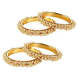 Amazon Brand - Anarva Women's Bridal Crystal Bracelet Bangle Set (Combo 1, 2-10)