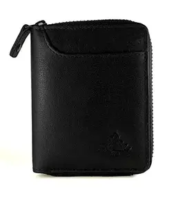 SGE 89 Men's Leather RFID Multi Card Case Leather Credit Debit ATM Business Card Holder Wallet Protector with Zipper Case Money Coin Purse for Men-Women (Black)