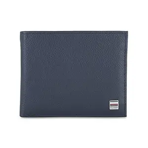 Tommy Hilfiger Crescent Leather Passcase Wallet for Men - Navy, 14 Card Slots