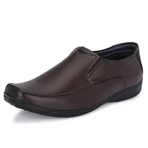 AZZARO BLACK Men's Synthetic Leather Slip-On Casual Shoes,8,Brown(for_4642_BRN_8)