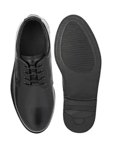 Devil's Snare Men’s Classic Oxford Dress Shoes | Black Leather | Lace-Up Business Formals for Office & Events | Size: 7