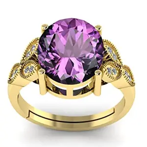 LMDLACHAMA 12.25 Ratti 11.50 Carat Natural Amethyst Katela Stone Adjustable Gold Ring For Men And Women