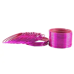 Vidhya Kangan Dark Pink Plain Brass Bangle ban1537-2.4