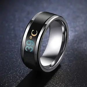 Women Smart Temperature Silver Ring (IR801) B_Temperature Silver Ring (Size 18)_IR801