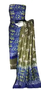 Royal Fabric Women Unstitched Katan Slub Silk Block Discharge Print Suit Dress Material Salwar suite For women & Girls Top 2.5 mtr Bottom2.5mtr & Dupatta 2.5mtr BDP5