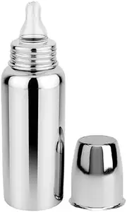 KINDAR CARE Baby's Food Grade Plastic, Silicone Feeding Bottle | Multicolor-04 | Pack of 1 | 240 Ml