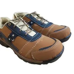 Men's Patent Leather Tan Shoes (Size-7)