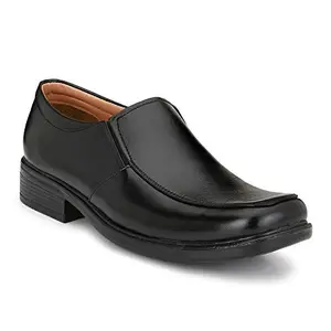 AZZARO BLACK Men's Synthetic Leather Slip-On Formal Shoes (Black, 8)