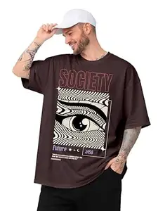ENCIGER Men Oversized T-Shirt Cotton Drop Shoulder Loose Fit Graphic Printed Casual Streetwear T Shirt
