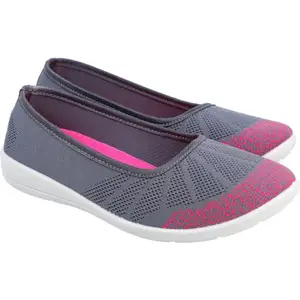 WALKAROO GY3402 Womens Belly Shoe for Casual Wear and Regular use - Grey Pink