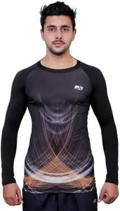 Vector X 022-A Printed Men's Round Neck T-Shirt (M) Black