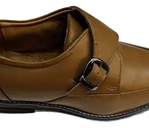 Sehgal's Monkey Men's Formal Leather Single Strap Shoes Brown Size 8 No.