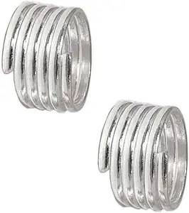 Girirajji Metal Silver Plated Bichiya Toe Ring for Women, Pack of 2