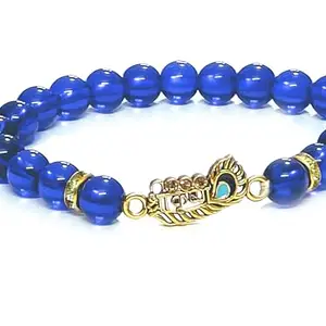 ASTROGHAR Shri Krishna Ji Lucky Auspicious Charm Blue Crystals Bracelet