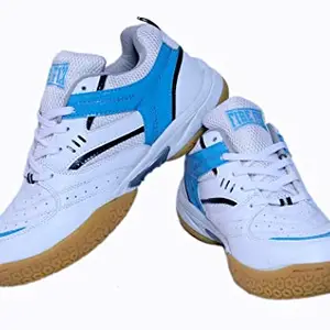 CW Excel Badminton Shoes White & Blue with Non Marking Sole (5)