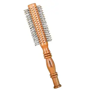 Ankita Round Wooden Hair Brush with Nylon Bristle|Hair Brush With Strong and Flexible Bristles|For Grooming, Straightening, Smoothing, Detangling Hair, Ideal for Men & Women (B18)