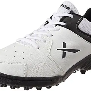 Vector X Cricket Studs Sports Shoes - White/Black, Size 10 UK