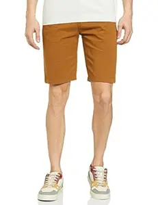 The Indian Garage Co Men Slim Fit Solid Mid-Rise Chino Shorts