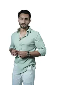 Men's Checked Casual Shirt Design No_shirt20_S Ocean Green